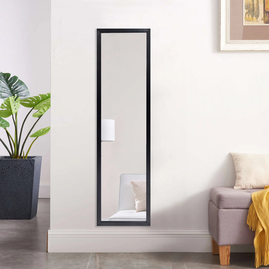 13x49 Black Rectangle Large Wall Mirror for Bathroom or Living Room