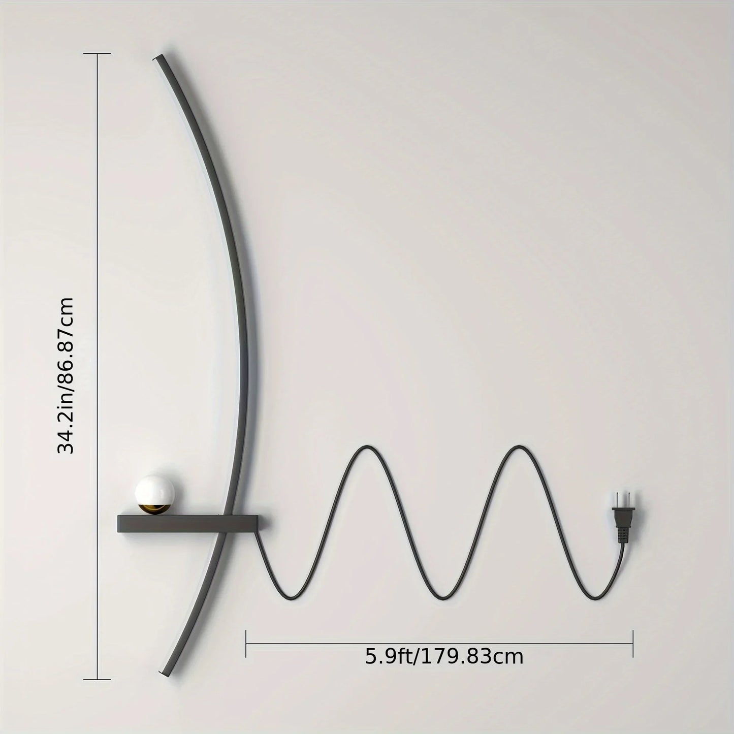 2pcs Modern Adjustable LED Wall Sconce, 31.5" Arched Metal Bedside Lamp, 3000K Warm Glow, Indoor Use.