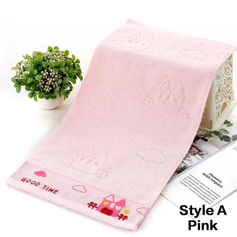 Pure Cotton Children's Towel, Soft Absorbent Baby Face Wash Towel for Kids.