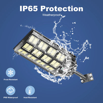 5000W Solar Street Light 300000Lm Solar, Dusk to Dawn 6500k IP65 Waterproof.