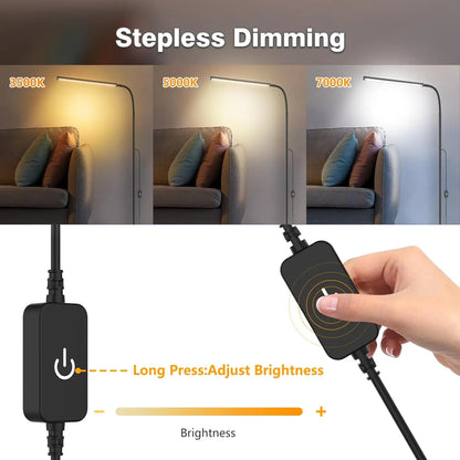 Touch Control Adjustable LED Floor Lamp with Stepless Dimming for Living Room, & Office