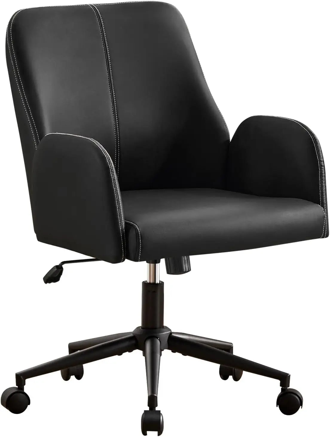 Leather Home Desk Chair, Comfortable Executive Office Chair with Wheels, Adjustable Height.