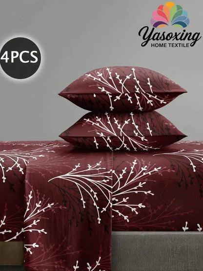 4PCS Zebra Print Bedding Set - Microfiber Sheet Set with Deep Pocket Fitted Sheet