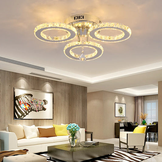 Modern Ceiling Lamp Pendant Light Crystal Led Chandelier, Bedroom Home Decor.