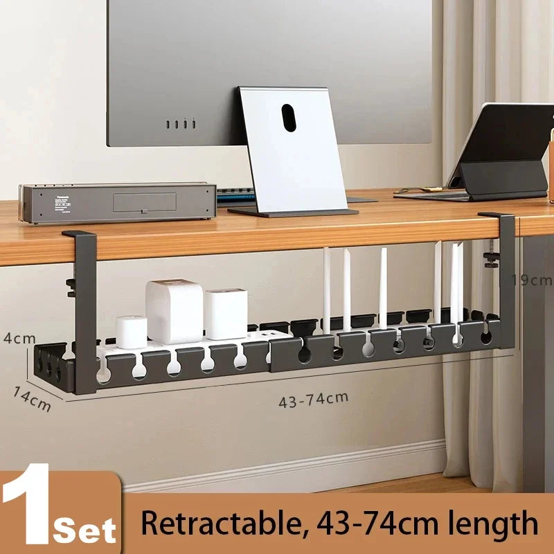 Desk Cable Management Cable Tray for Wire Organizer, PC Computer Cord Rack in Office
