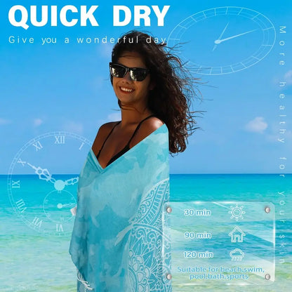 Thin Turkish Beach Towel Lightweight Quick Dry Absorbent Cotton Bathroom, Pool Swim Towels.