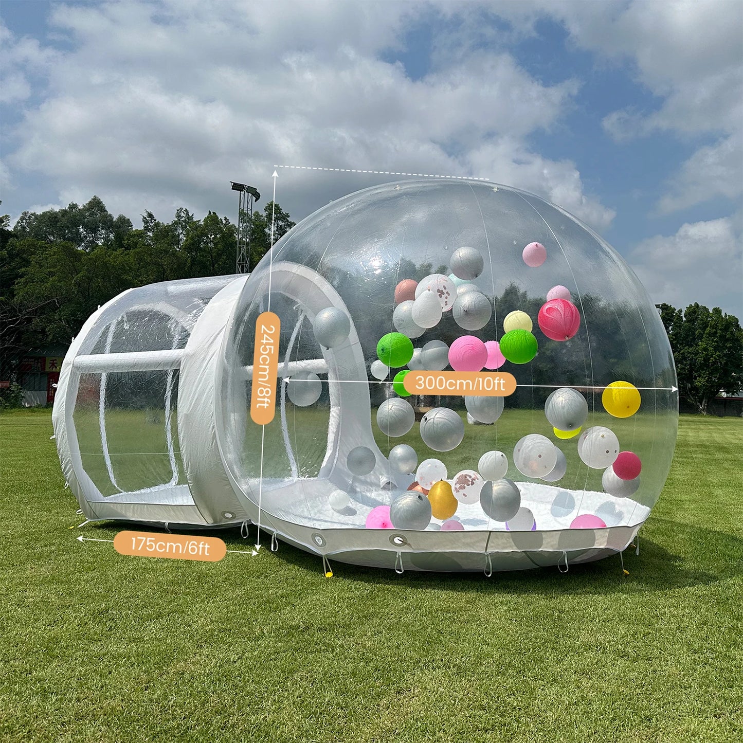 Inflatable 10FT PVC Bubble House Inflatable Children's Toys Outdoor Castle With 750W Air Blower 100 balloons