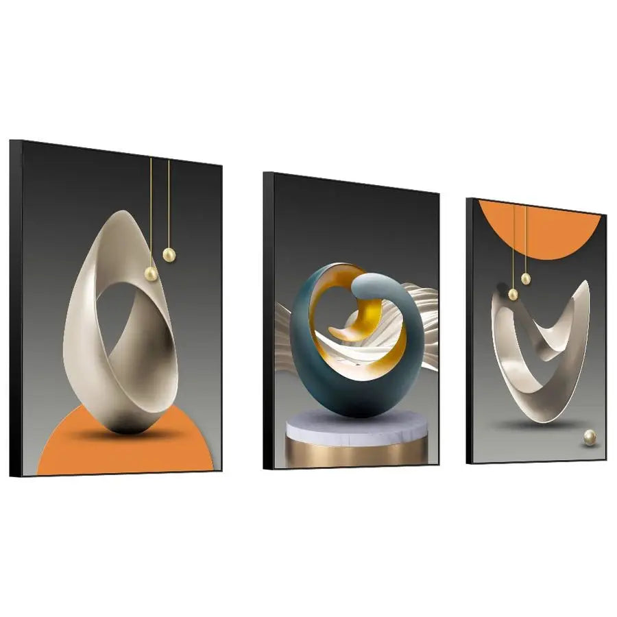 Wall Art, Bright Style Framed Wall Art, Abstract Modern Art Shape Pattern.