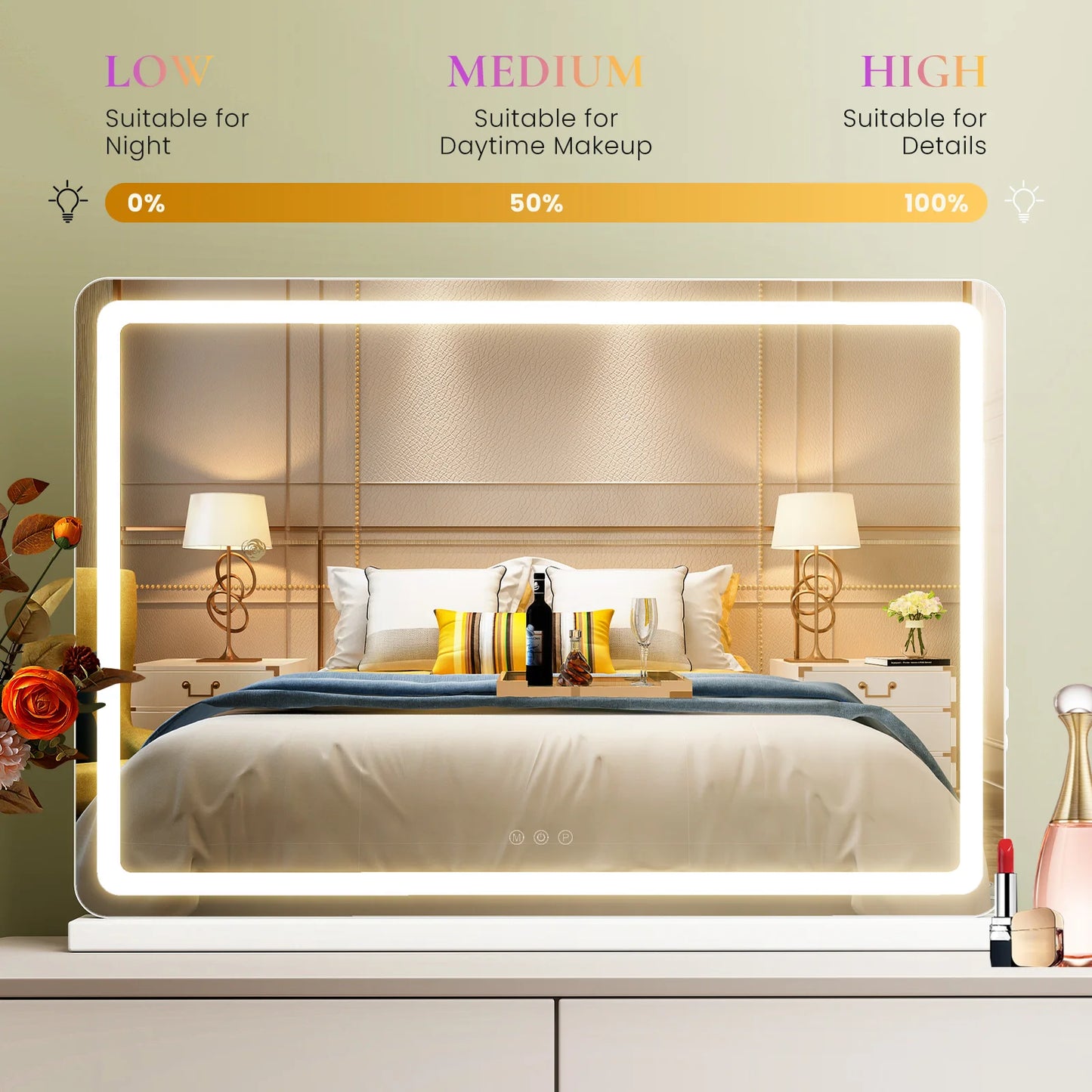 LED Vanity Mirror with Lights and Aluminum Frame