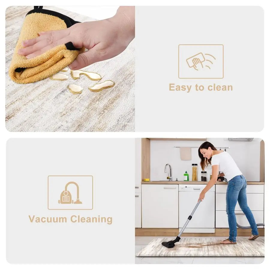 Anti Fatigue Kitchen Mats for Floor 2 Piece, Cushioned Abstract Kitchen Rugs, Memory Foam.