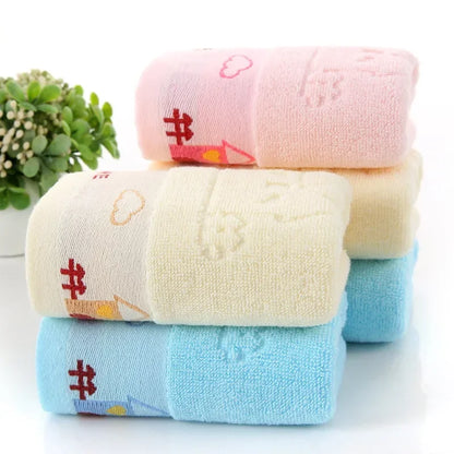 Pure Cotton Children's Towel, Soft Absorbent Baby Face Wash Towel for Kids.