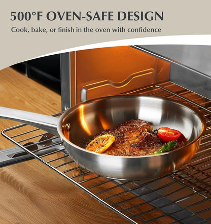 KOCH SYSTEME CS 10 Piece Stainless Steel Pots and Pans Set, Kitchen cookware, Oven Safe to 450°F