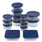 Glass food storage containers with lids, 30 pieces, durable, dishwasher and microwave safe