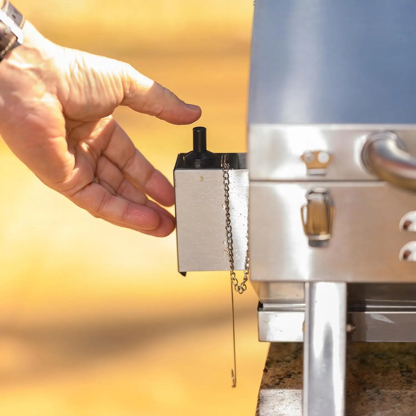 Portable Propane Gas Grill with Folding Legs, Chrome-Coated Warming Rack in Stainless Steel, Model