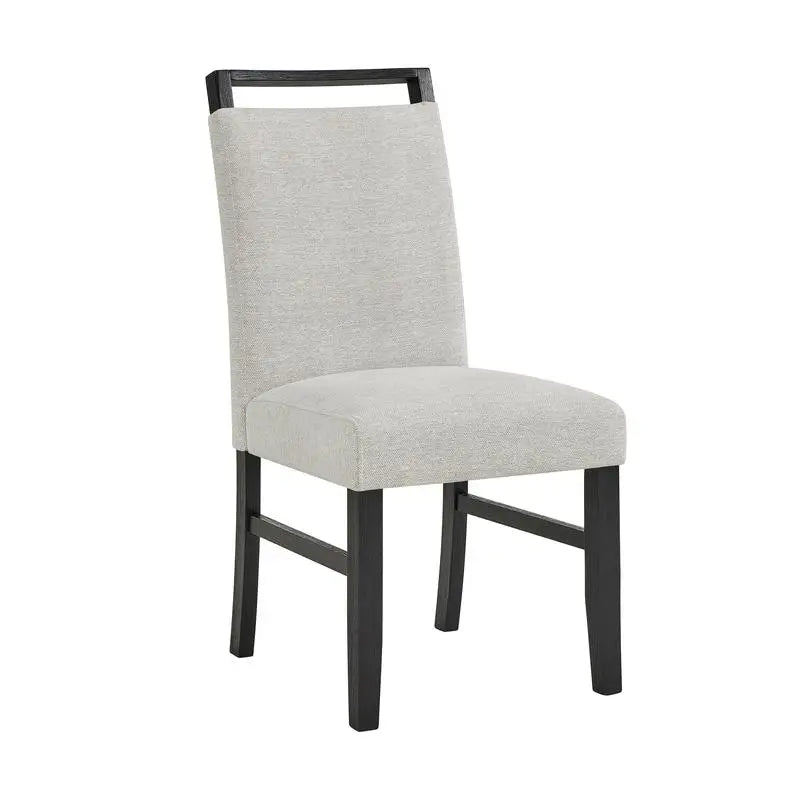 Contemporary 7pc Dining Set with White Faux Marble Rectangular Table and Full Back Upholstered Chairs.