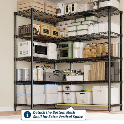 Heavy Duty Storage Shelves 4/5 Tiers Metal Shelving Unit Adjustable Organization Pantry Shelves.
