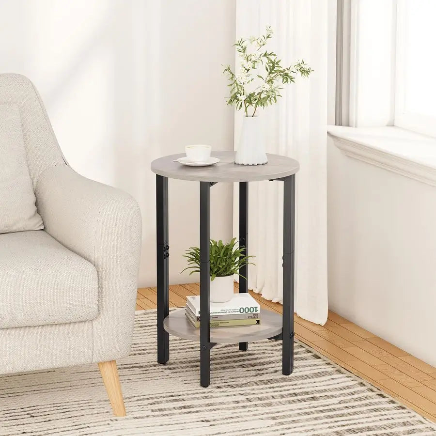 Small End Tables, set of 2 Half Round Side Table for Living Room, Small Round Coffee Table