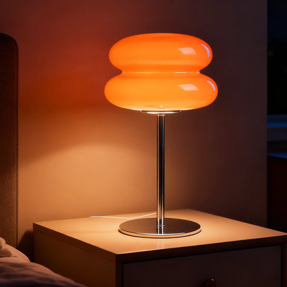 Macaron Glass Table Lamp, Dimming, Living Room and Eye Protection Night Light Bedroom Decor