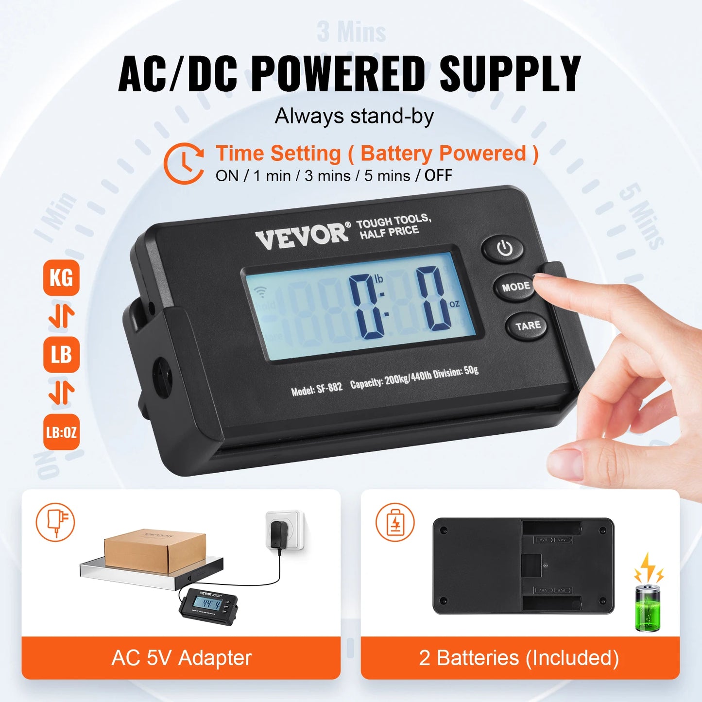 Split Type Digital Shipping Scale Postal Mailing Weighing Scale with HD LCD Screen for Luggage.