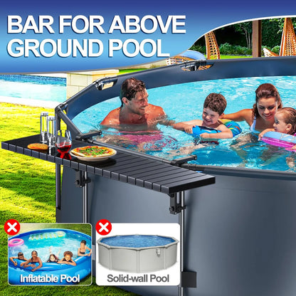 Outdoor Hot Tubs Pool Bar for Above Ground Pool Heavy Duty Pool Side Bar Swim Up Bar Aluminum